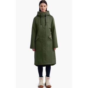 NWT HUNTER Green Jane Hooded Rain Coat